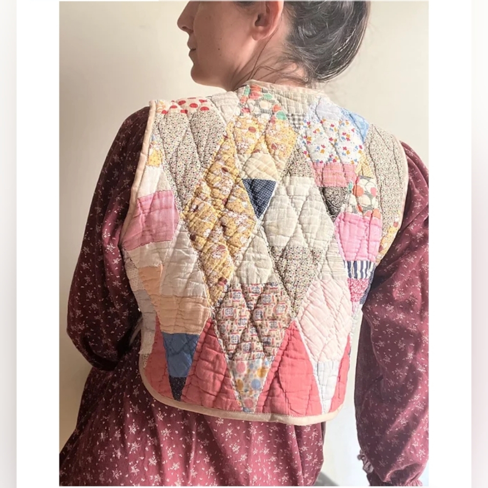 NWOT Potter's Daughter Upcycled Vintage Quilt Vest M/L